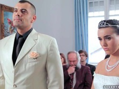 MomsCult presents: Sexy bride licks his shoes and sucks his cock