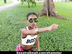 MomsCult presents: Exxxtrasmall - cute tiny ebony bounces on big cock