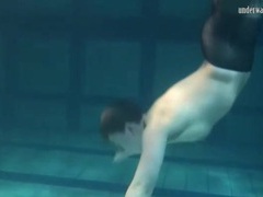 MomsCult presents: Sporty girl in black pantyhose swims erotically