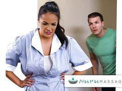 MomsCult presents: Nurumassage hot maid discovers nuru with young lad