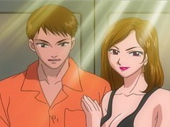 MomsCult presents: Busty anime chick gets fucked by two dudes at the same time
