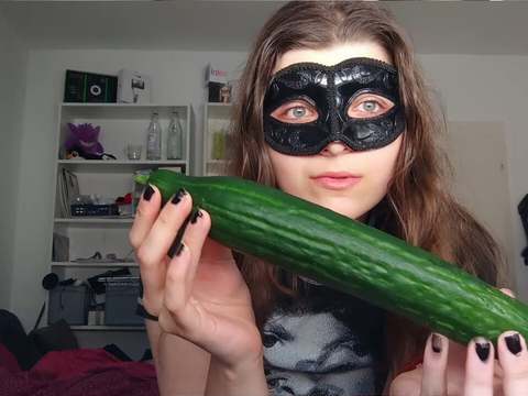 MomsCult presents: 18yo teen fucks huge cucumber!!!  small tits, shy teeny, perfect body  amateur teen