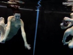 MomsCult presents: Skinny teens swim in the deep pool naked