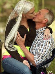 MomsCult presents: Horny blonde teenage beauty riding an old stiff schlong