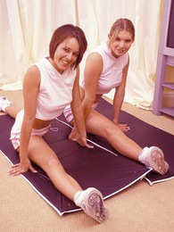 MomsCult presents: Two lesbian fitnessing horny hotties end up fucking hard