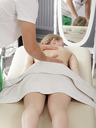 MomsCult presents: Oiled up blonde teen Raphael getting fucked on massage table