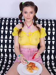 MomsCult presents: Brunette girl spends many hours posing nude at home and enjoying each second of doing it